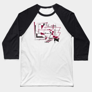 Abstract digital art number 7 - black and bordeaux Baseball T-Shirt